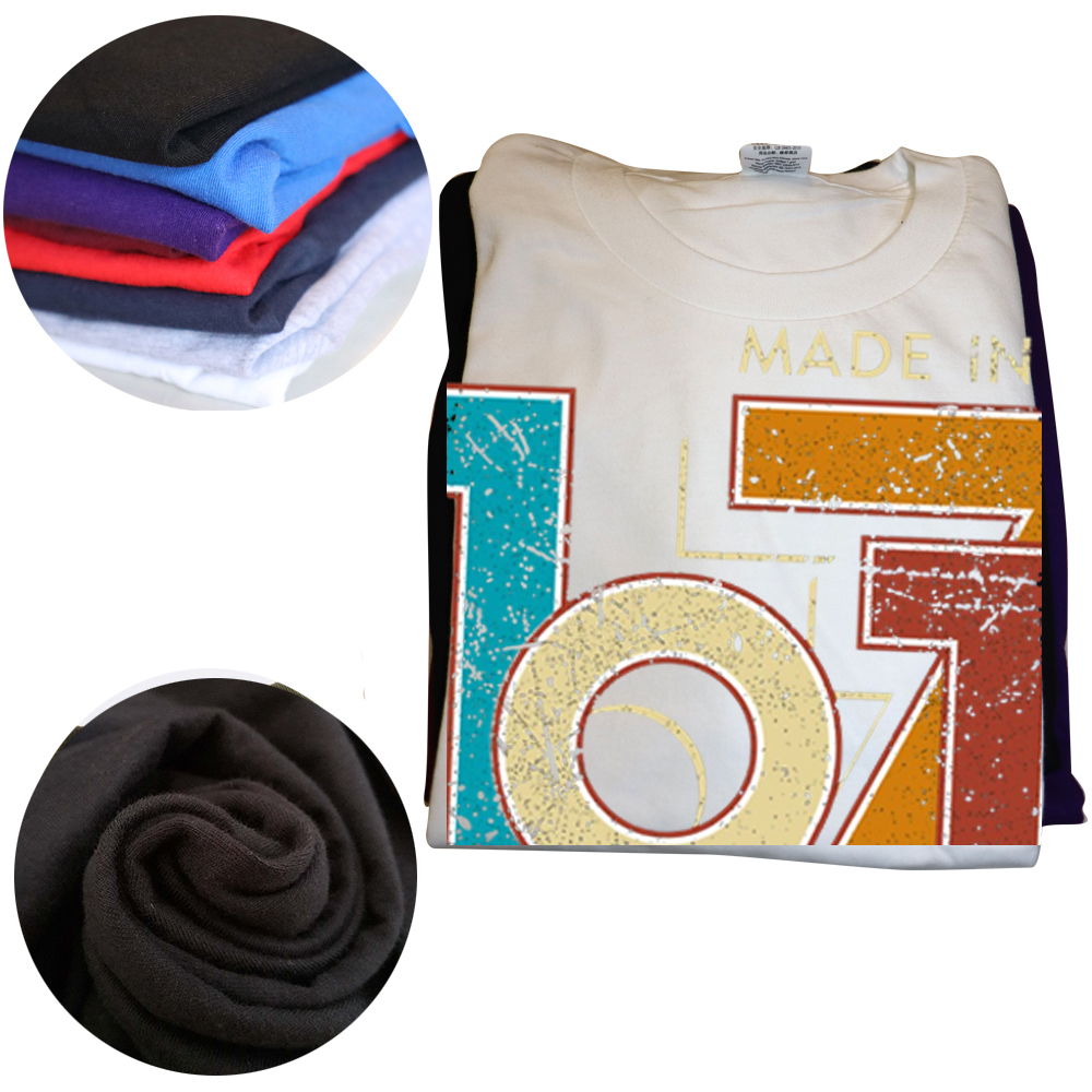 Herren-T-Shirt in limitierter Auflage, hergestellt im Jahr 1971, Vintage-T-Shirt, Streetwear, Geschenk zum 55. Geburtstag, kurzärmeliges, cooles T-Shirt aus Baumwolle – Detail 4