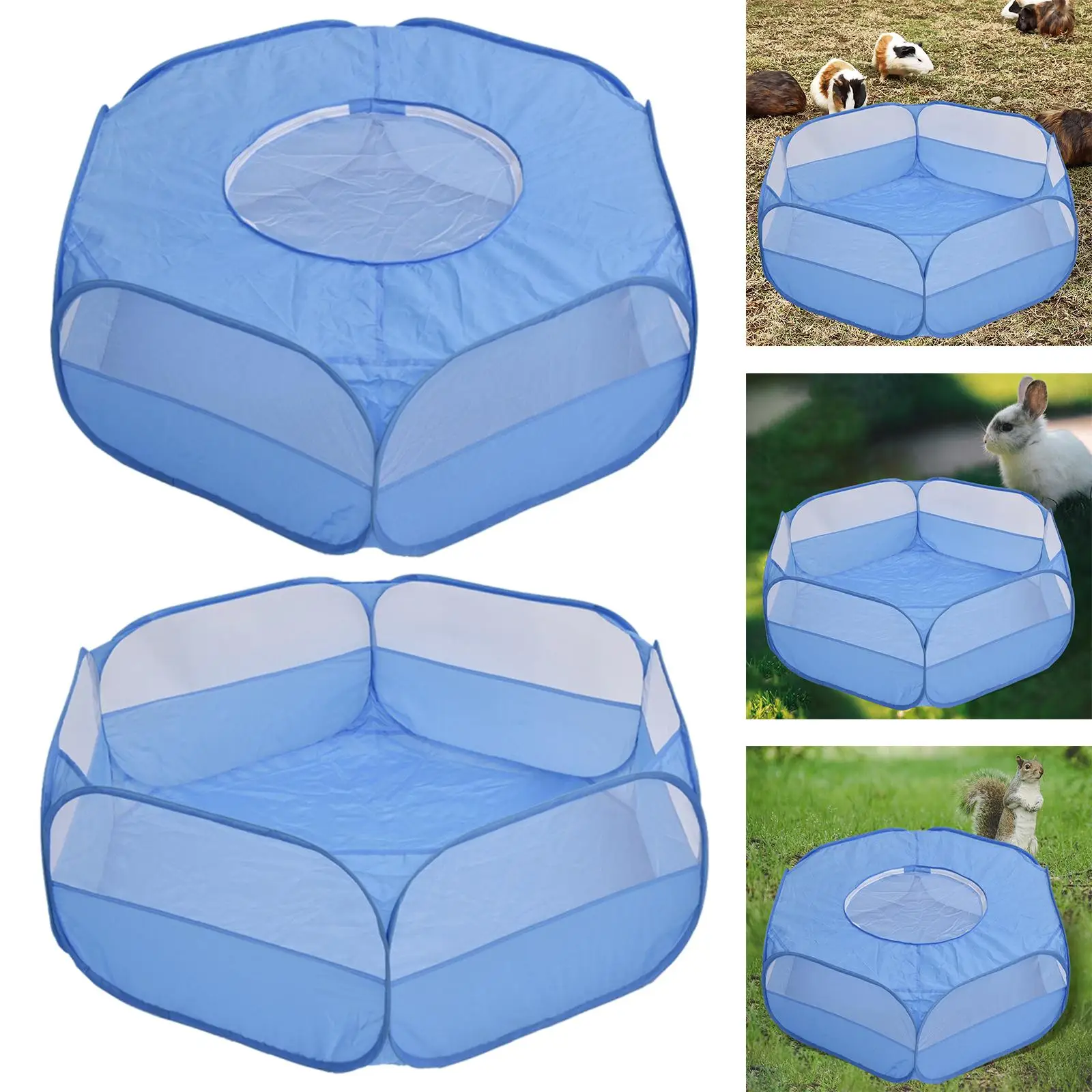 Folding Animal Playpen Anti Escape Playground Cage Tent Breathable Transparent for Hamster Bunny Hedgehogs Guinea Pig Ferret