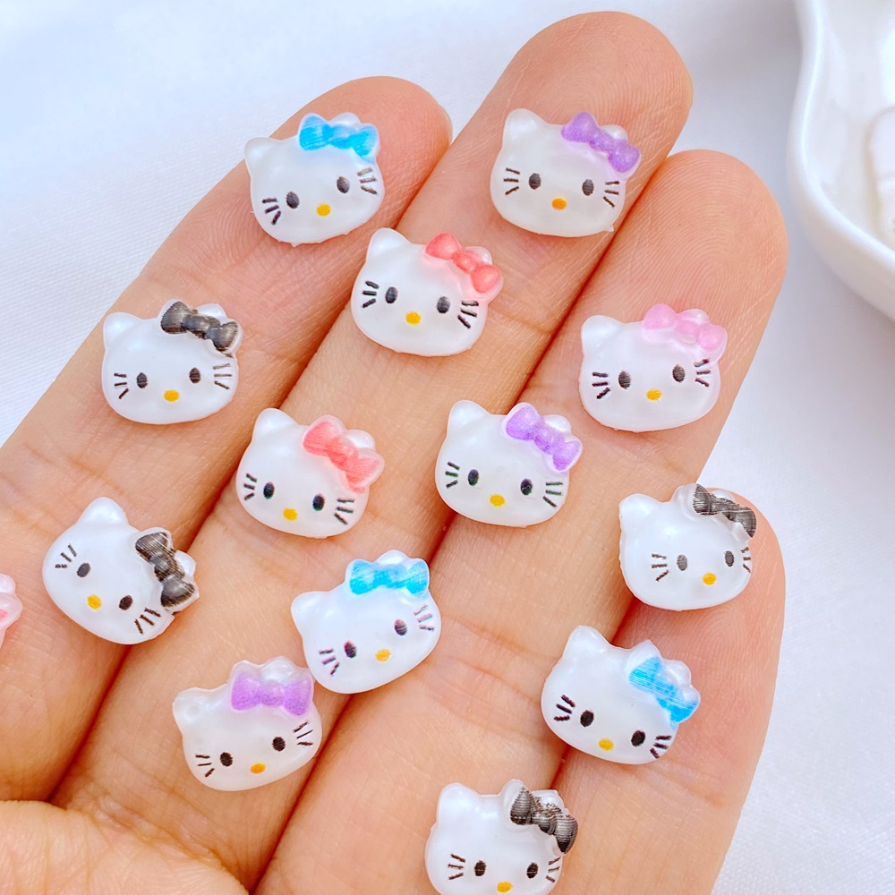 Best of 50 Pieces / batch Kawaii Nail Art Decoration Resin Cartoon Bow Cat Nail Accessories DIY 3D Charm Reviews & Tips