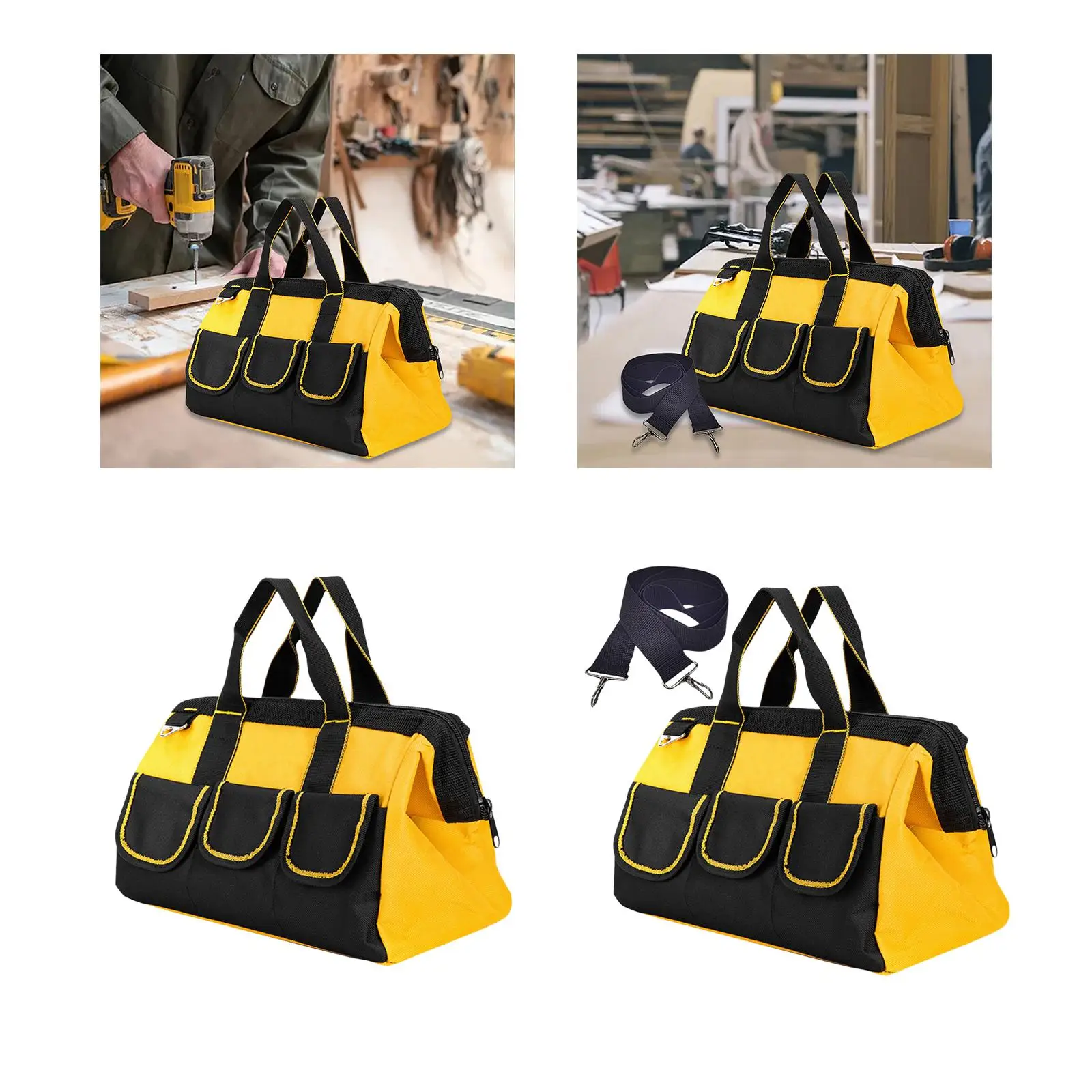 Tool Handbag Waterproof Zippered Tool Bag for Woodworker Worker Carpenter