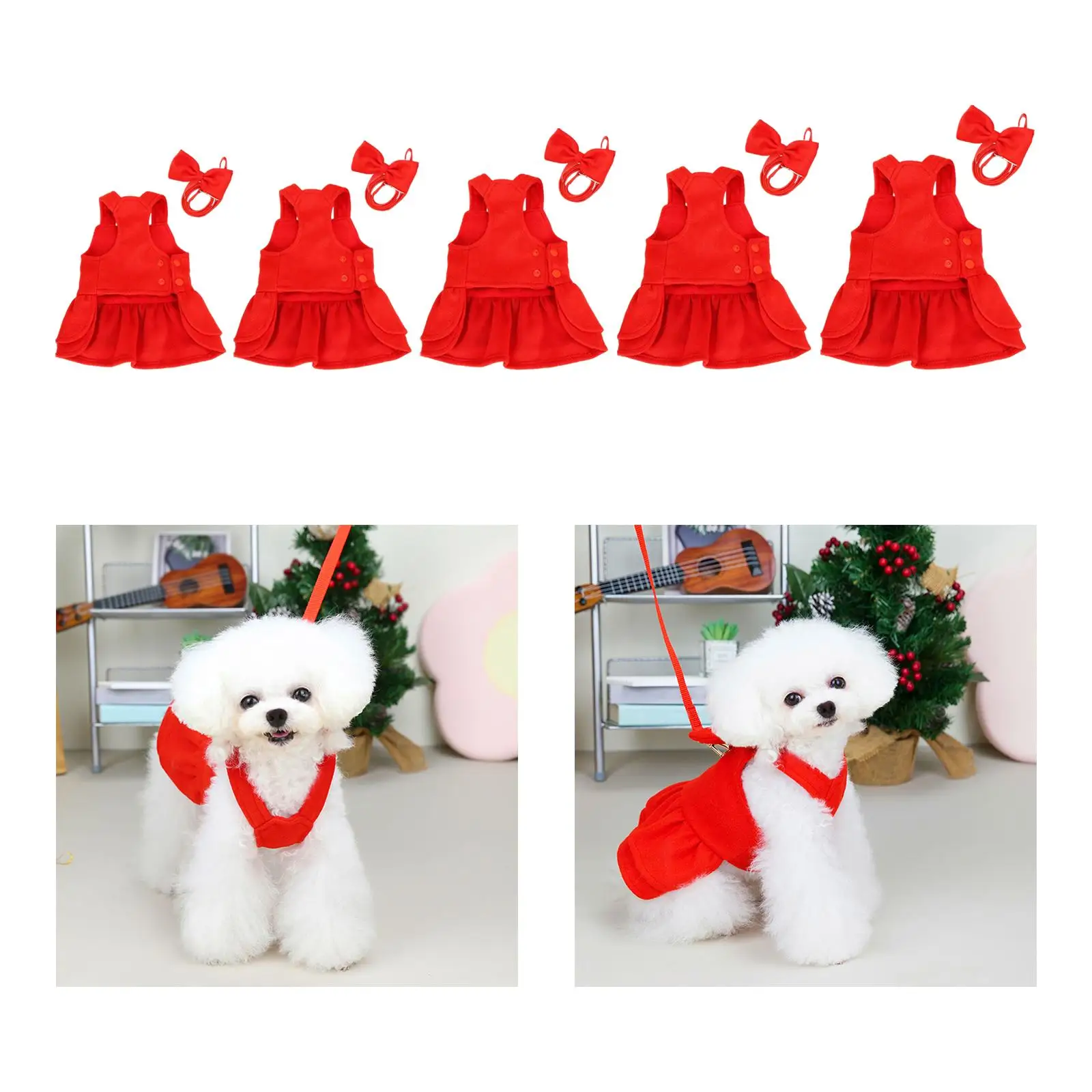 Pet Christmas Dress Outfit Puppy Dress for Small Dog Cats Thanksgiving