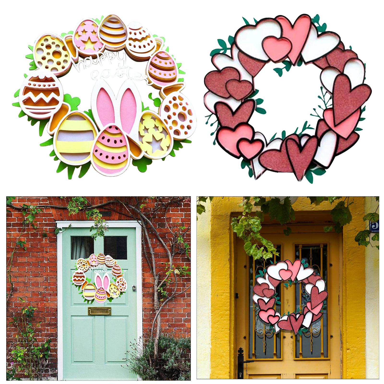 Acrylic Easter Garlands Hanging Party Supplies Photo Props Decoration Happy Rabbit for Festival Front Door Halloween Outdoor
