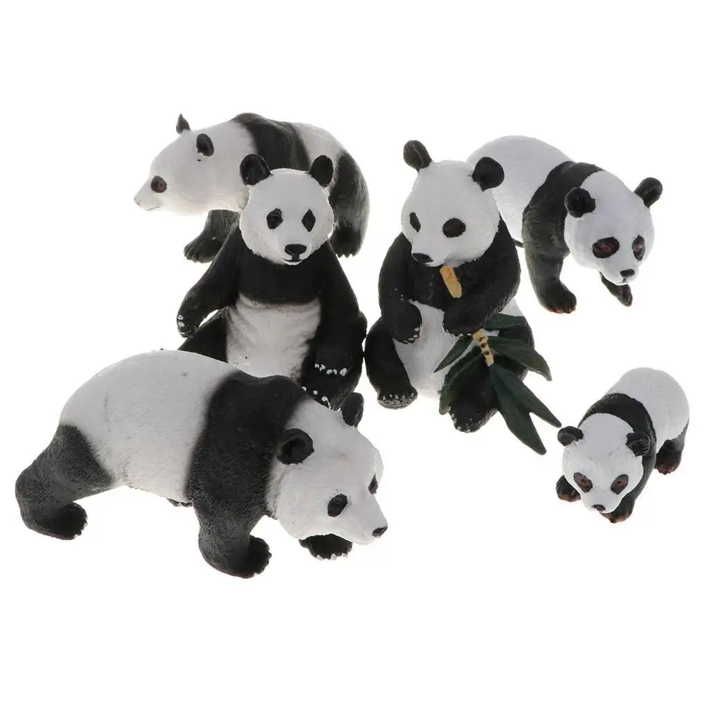 Set of 7  Giant Panda Model Figures Set, science Nature Educational Toy, Birthday Gift
