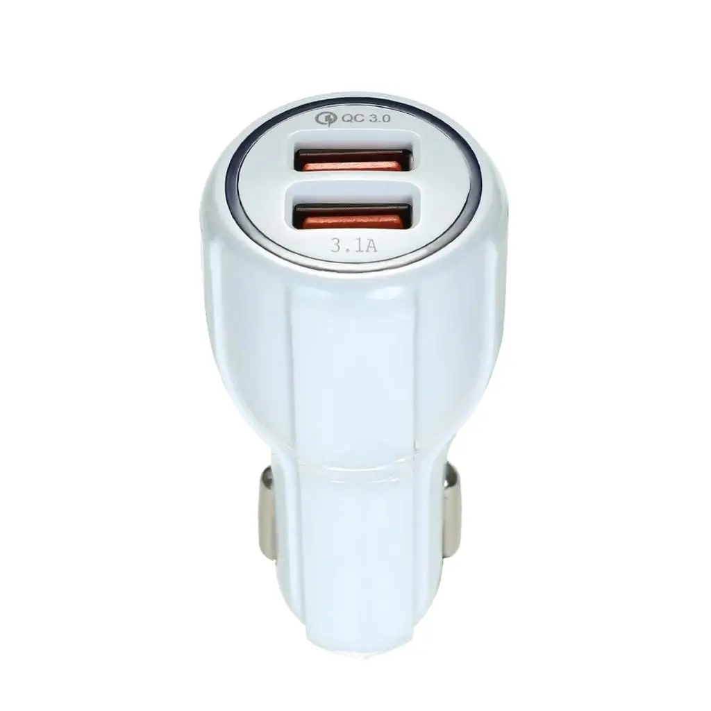 Quick Charge Dual USB Car Charger 2 Port QC 3.0 Fast Power Charging White
