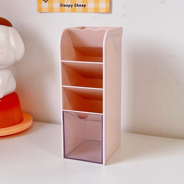 Multi-Functional Four Grid Candy Colored Desktop Storage Organizer