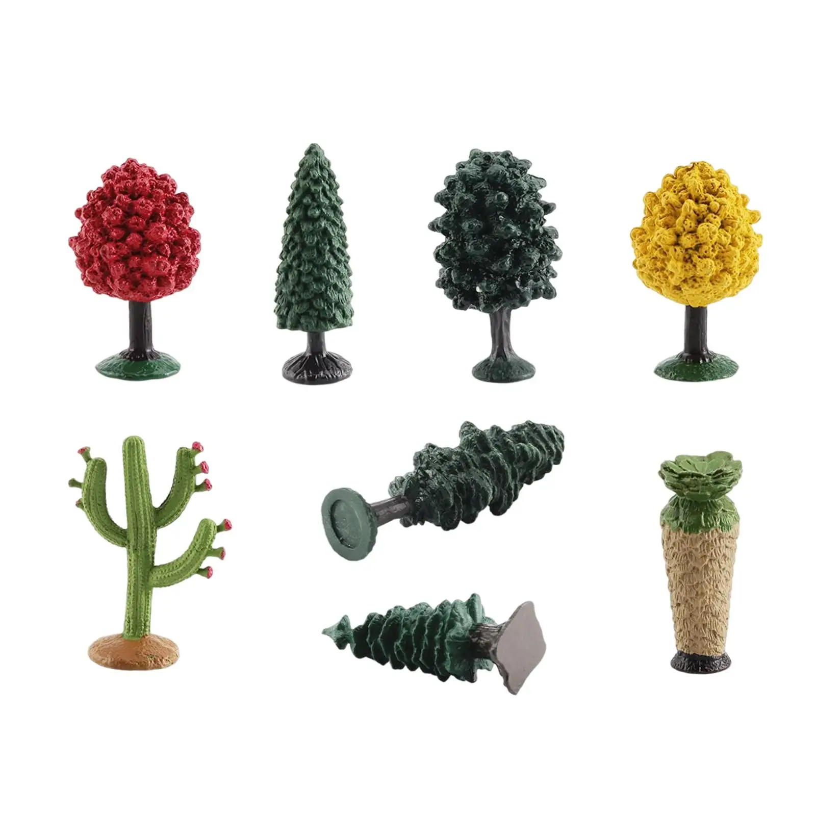 8 Pieces Miniature Trees Model Sculpture for Micro Landscape Sand Table Toddlers Unisex