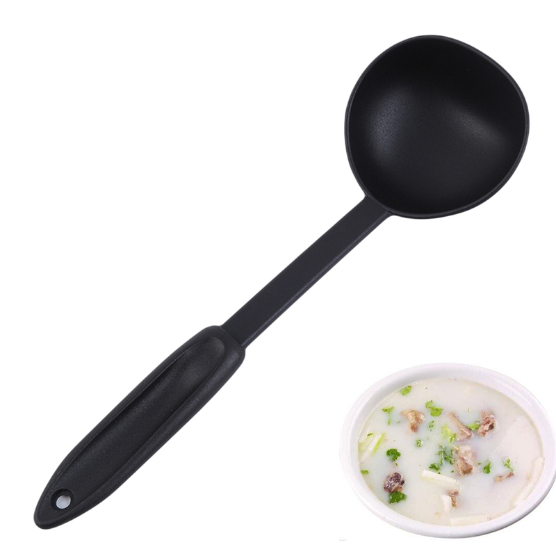 Description Picture 2 of itemHigh Quality Kitchen Soup Spoon Cookware Ladle Plastic Spoon Black Color Cooking Ladle For Serving Soup Utensil Tools Tableware