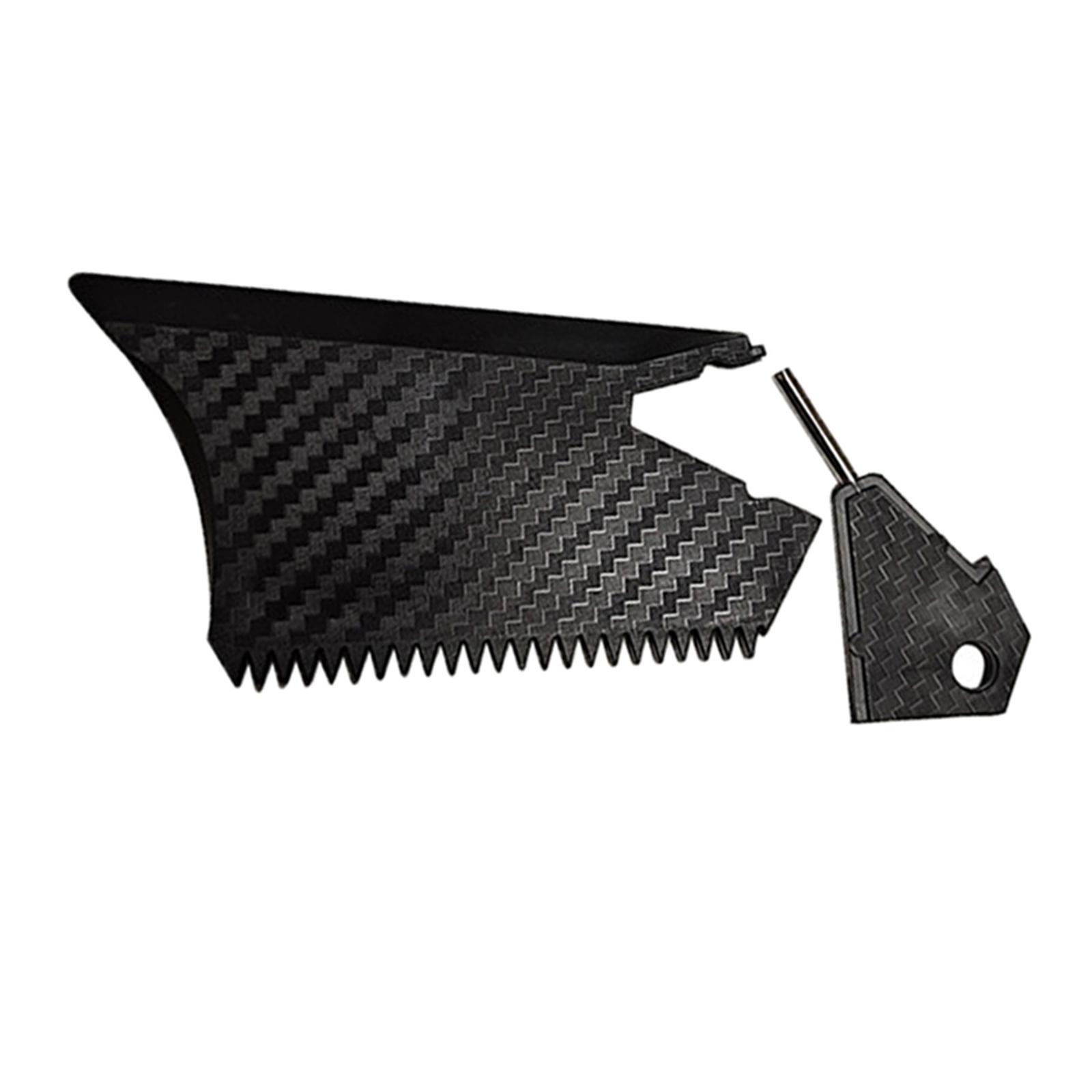 Surfboard Wax Comb Surfing Board Wax Cleaner Tool Black with Keychain Hole with