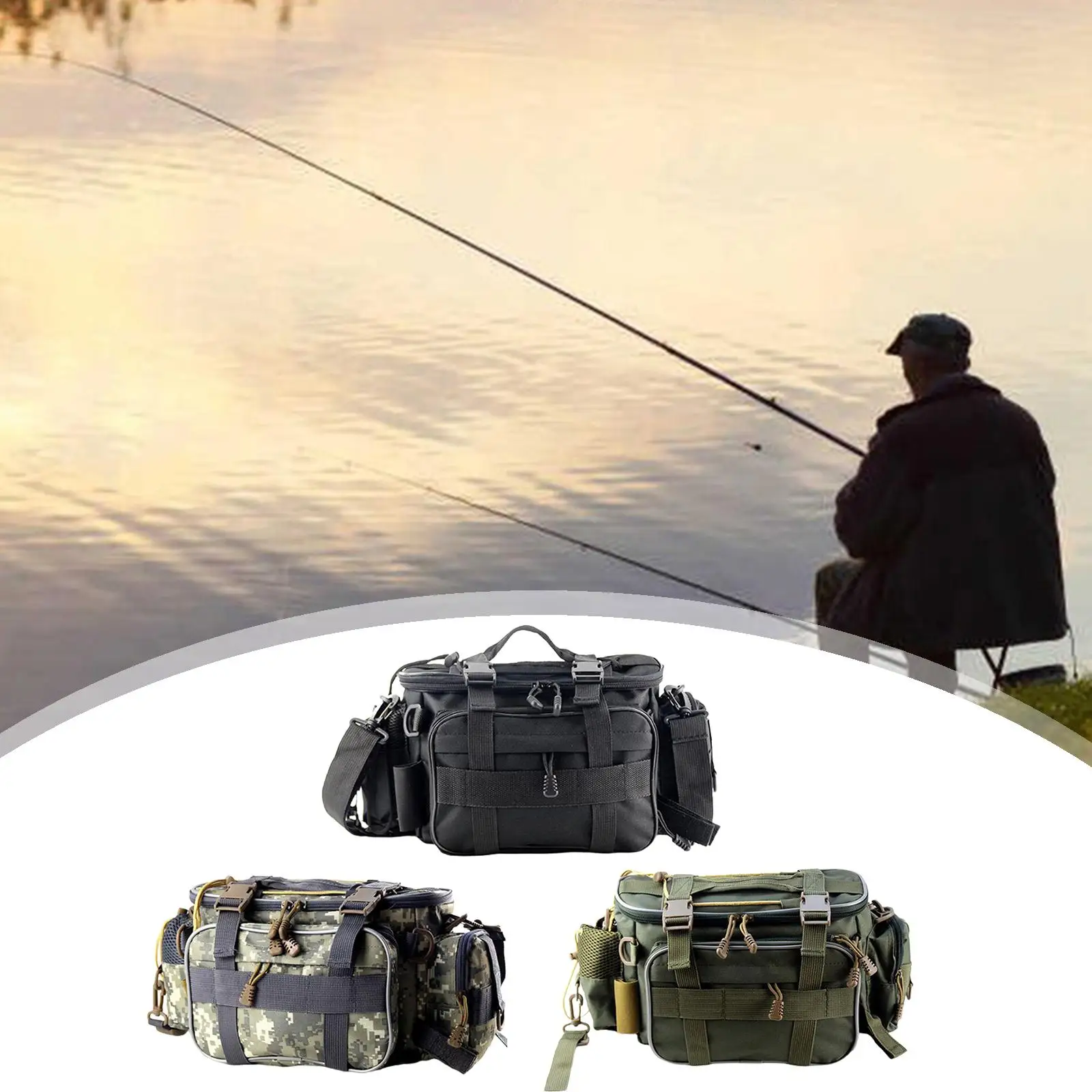 Multifunction Fishing Tackle Bag Waterproof Organizer Crossbody