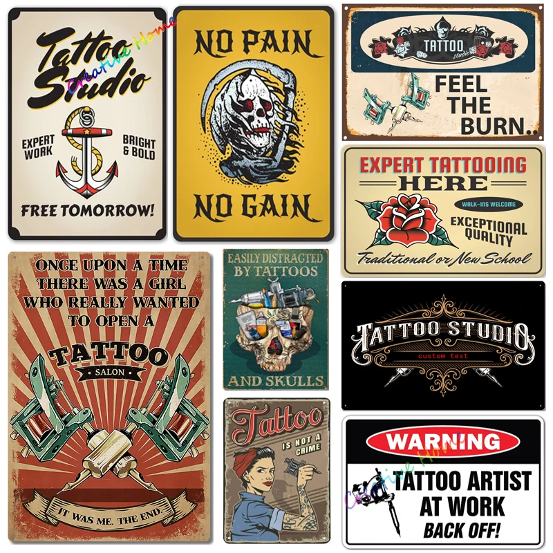 Decoration Plates Metal Studio Tattoo  Vintage Metal Tattoo Plates   Vintage Poster  Aliexpress