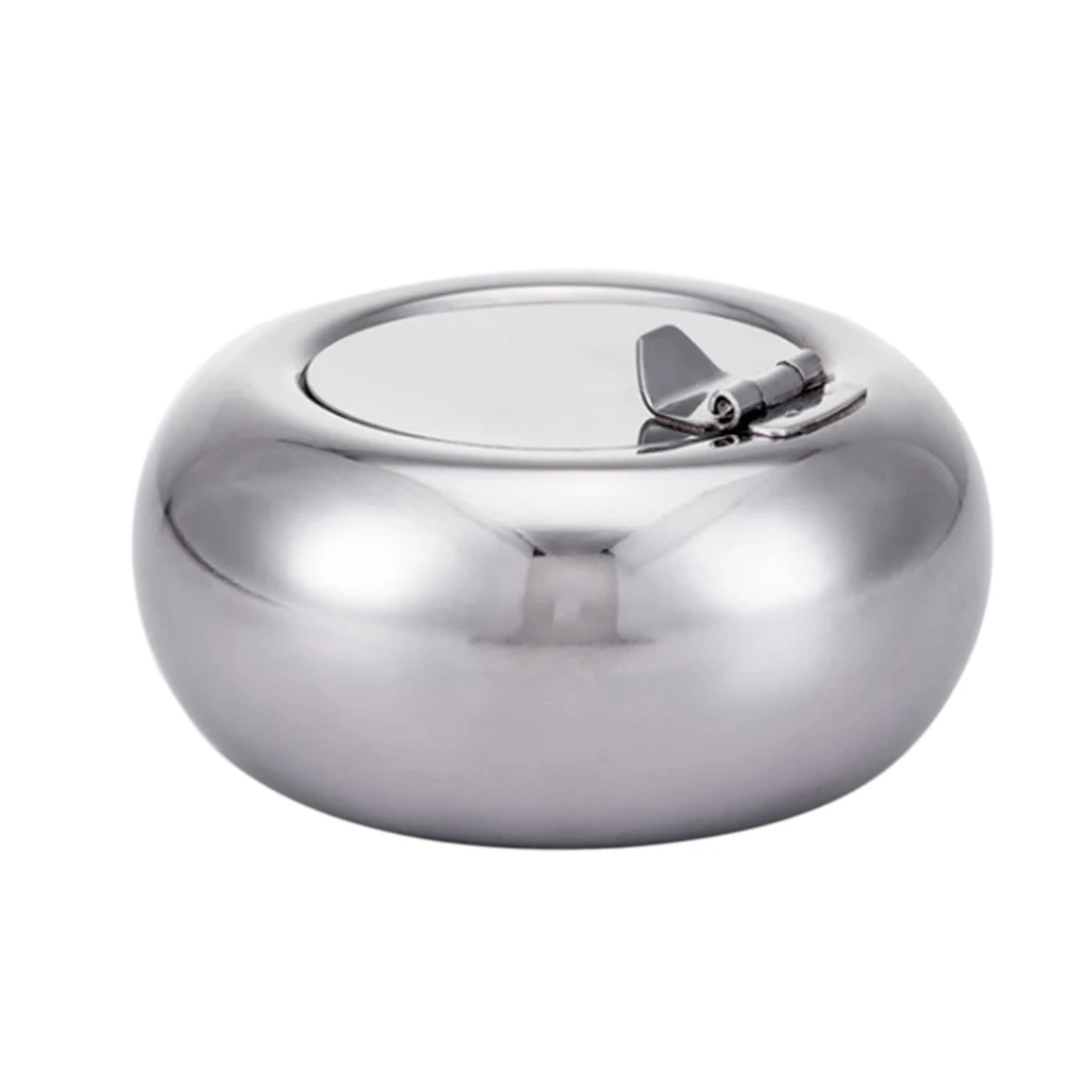Stainless Steel Modern Tabletop  with Lid Ash Holder for