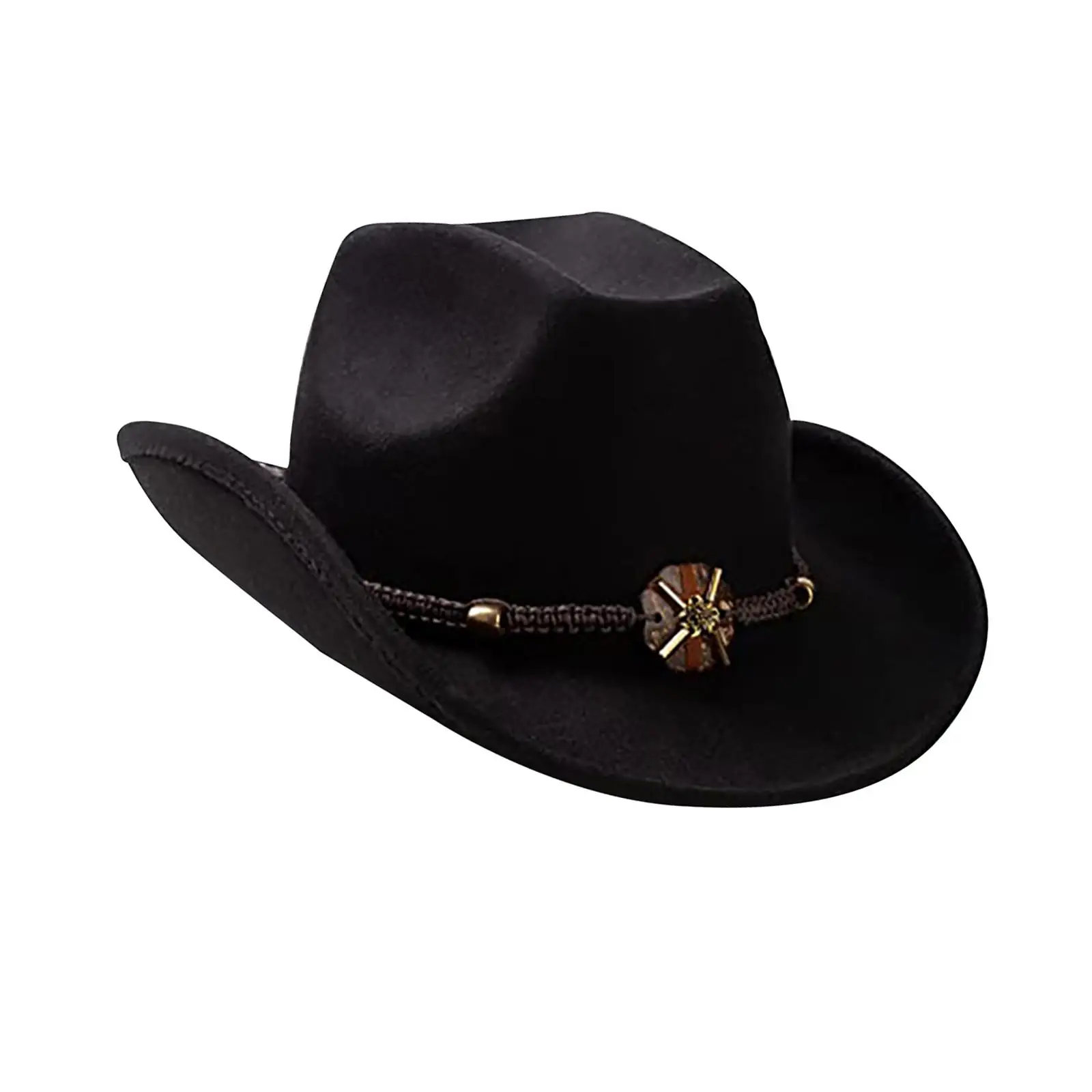 Casual Western Cowboy Hat Big Brim Photo Props Fancy Dress Costume Sun Hats Cosplay for Adults Teens Camping Play Fishing