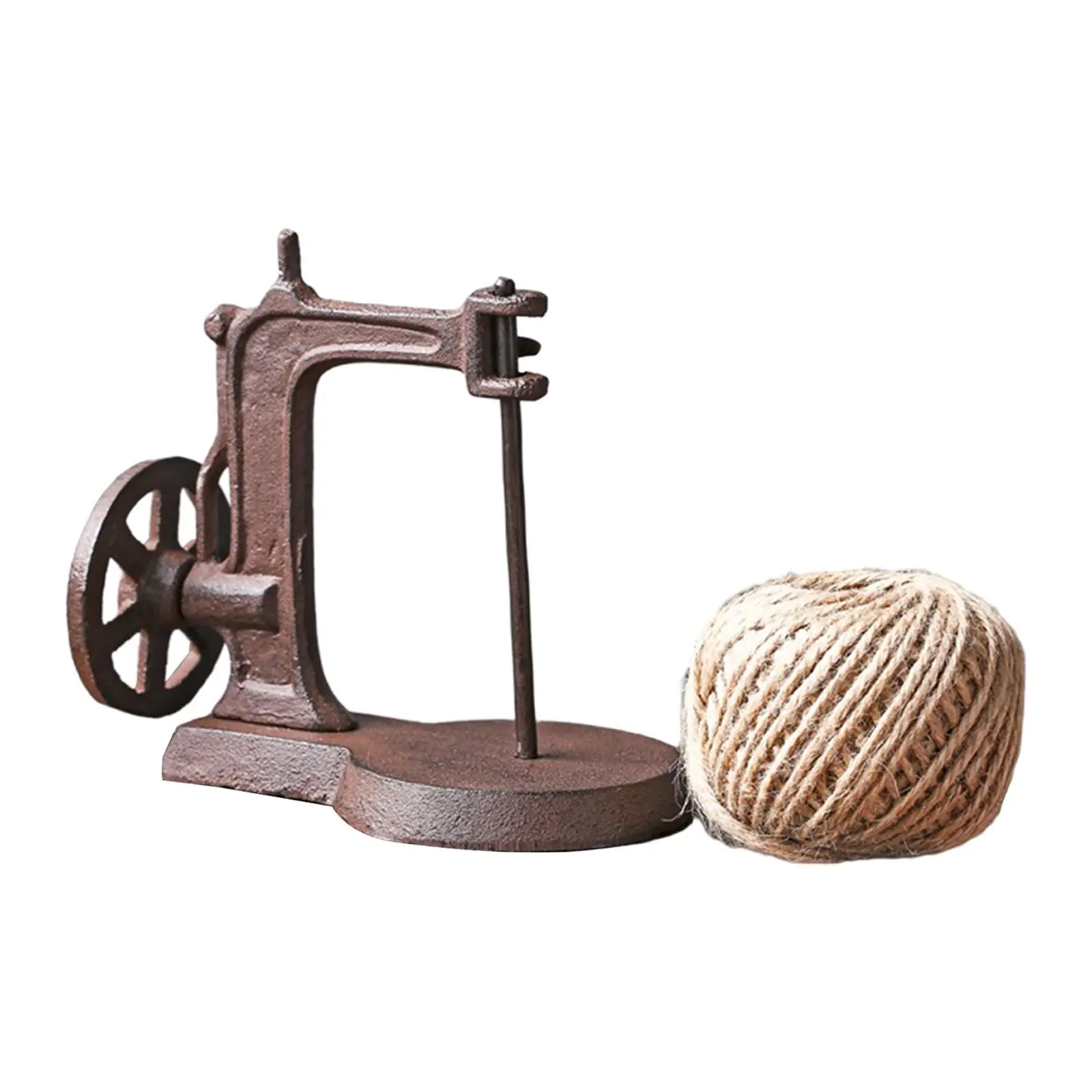 Cast Iron Jute Twine Spool and Scissors Holder Set Gift for Crafter Twine Rack for Garden