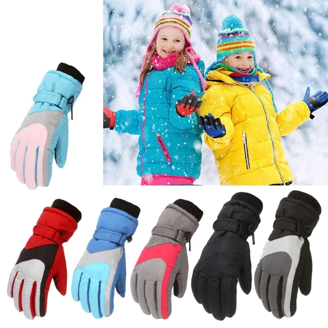 Guantes de esquí de alta calidad para niños y niñas, manoplas gruesas  impermeables para mantener los dedos calientes, invierno, Snowboard, nieve,  cálido - AliExpress