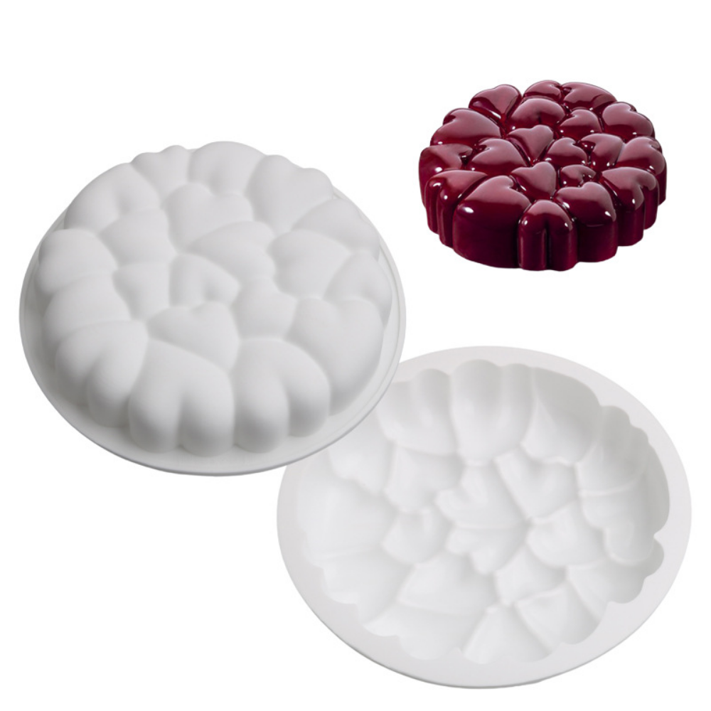 Neue Liebe Herzförmige Silikon Kuchen Mousse Form Diy Handwerk Seife Form Fondant Kuchen Dekorieren Werkzeuge Küche Backformen – Detail 6