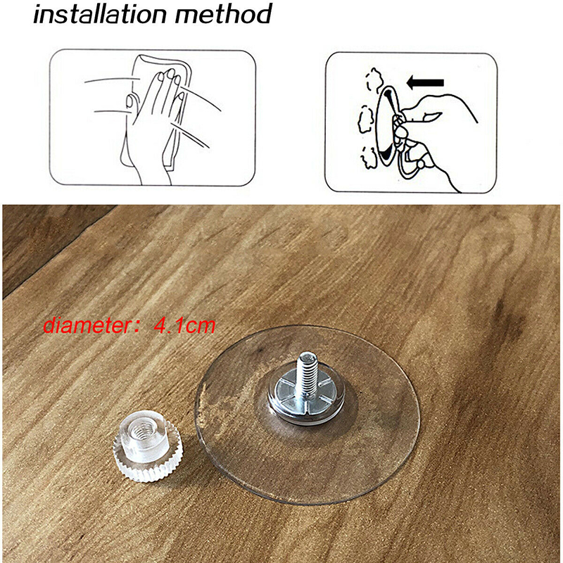 Description Picture 4 of item10Pcs Suction Cup Hooks with Screw Nut 40 mm Clear Sucker Pads Strong Adhesive Suction Holder for Car Glass Bathroom Wall Door
