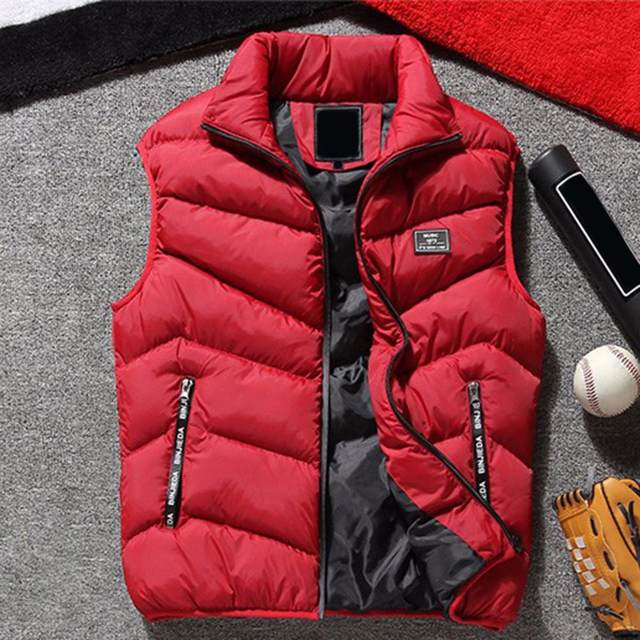 Vest Jacket Men Puffer Sleeveless Coats Mens Solid Color