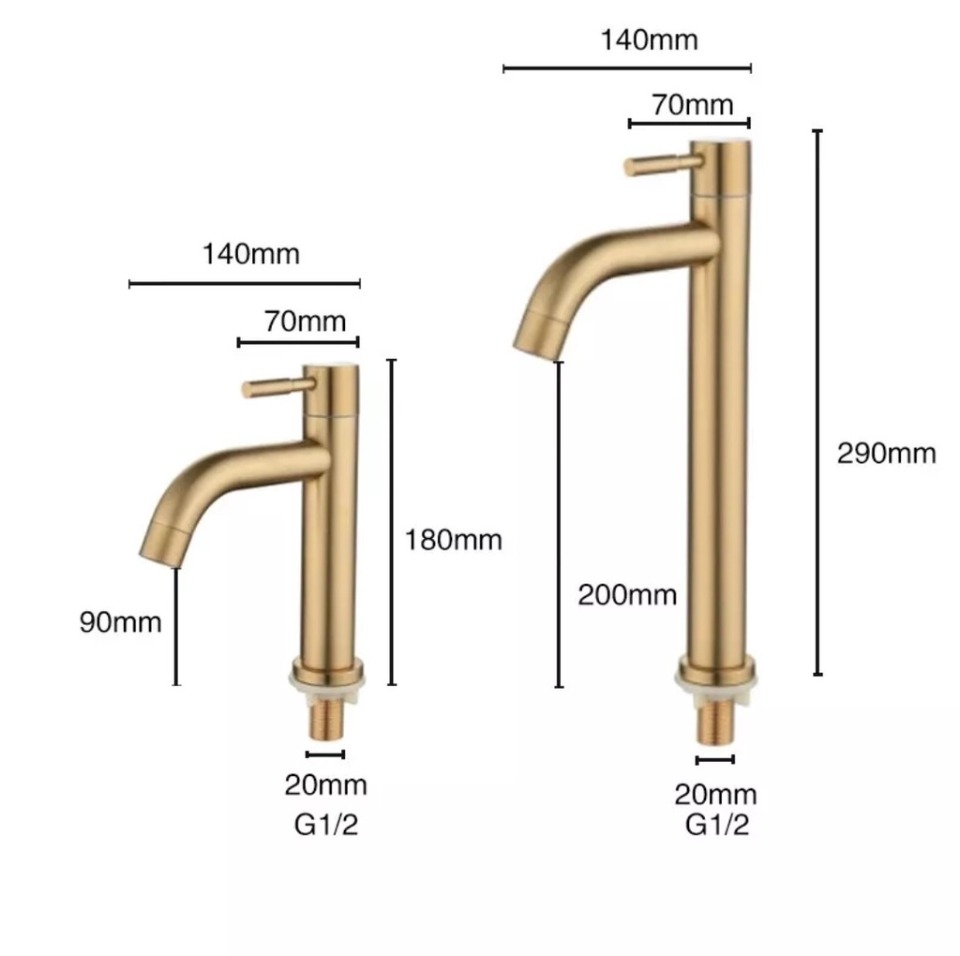 Nombre 6, Grifo De lavabo De acero inoxidable SUS304, grifo Solo Frío, Oro pulido, grifo para lavabo, accesorios De Baño, Grifos De Baño