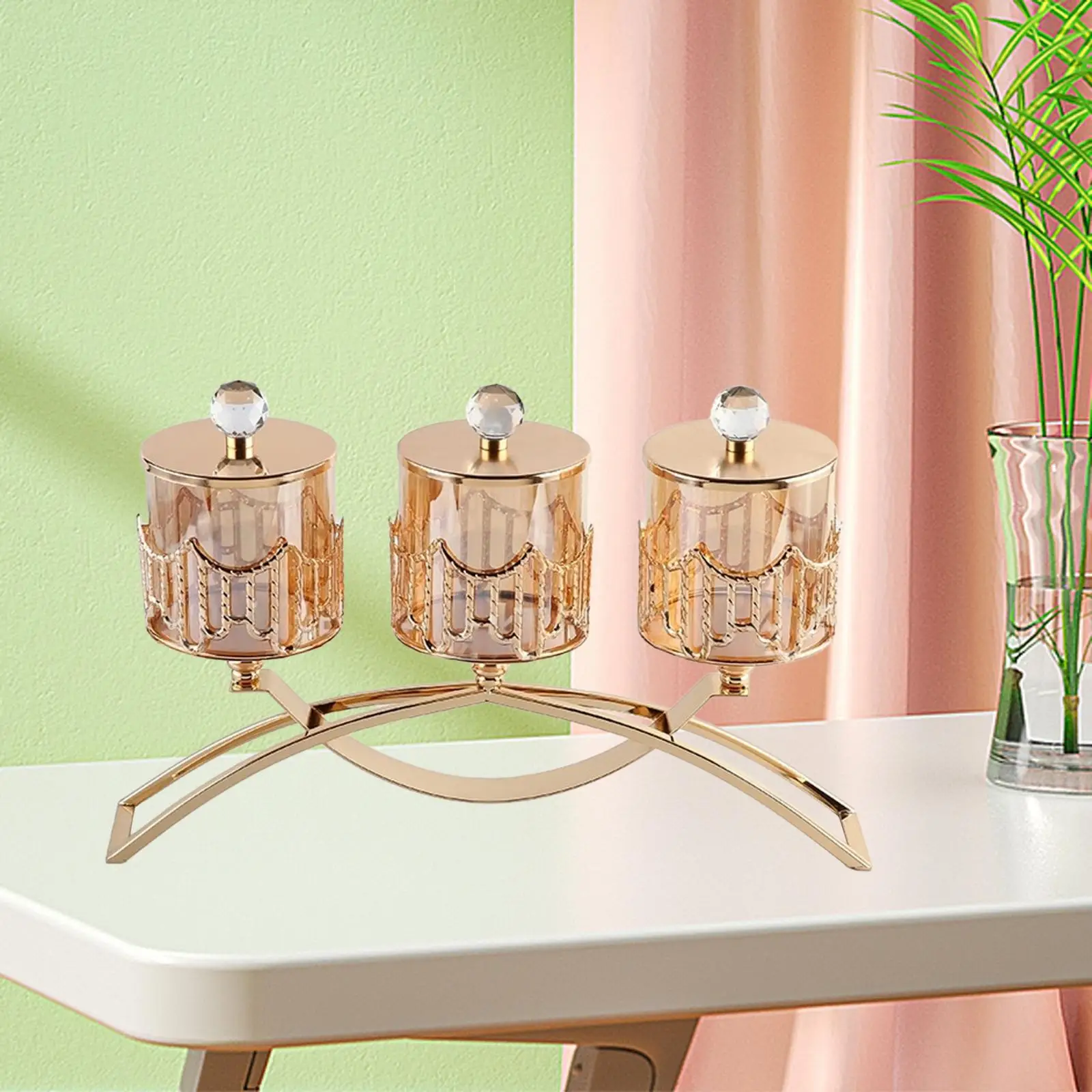 Tea Light Candlestick Holder 3 Arms Candelabra Decorative Table Candle Holder