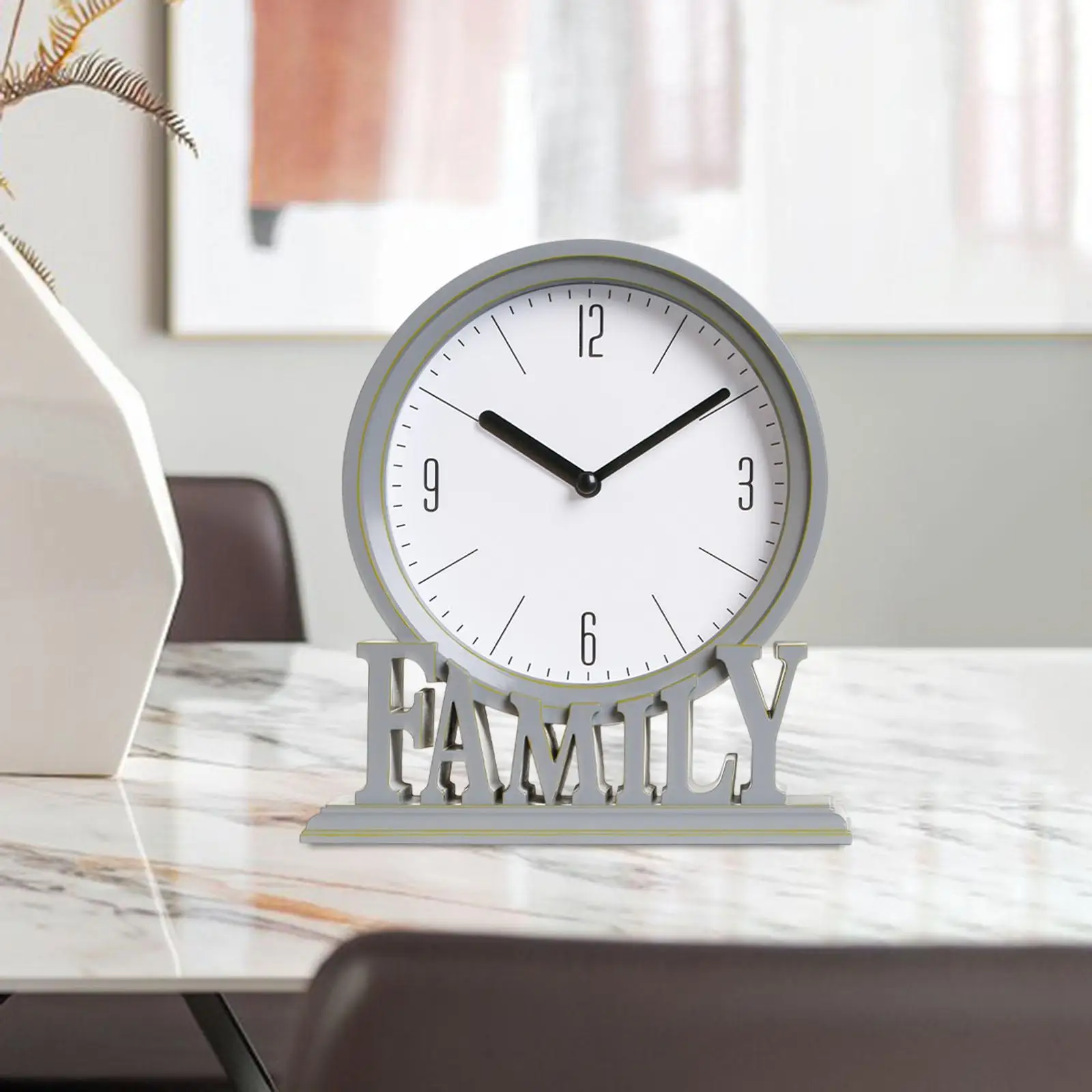 Table Clocks Easy to Read Non Ticking Family Decorative Desk Clock for Ornament