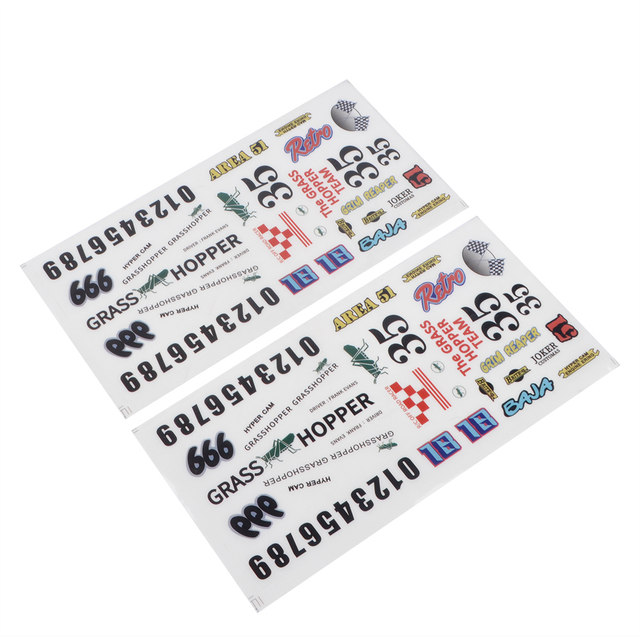 ラジコンオフロードカー用の1:10スケールのrcステッカーのセット