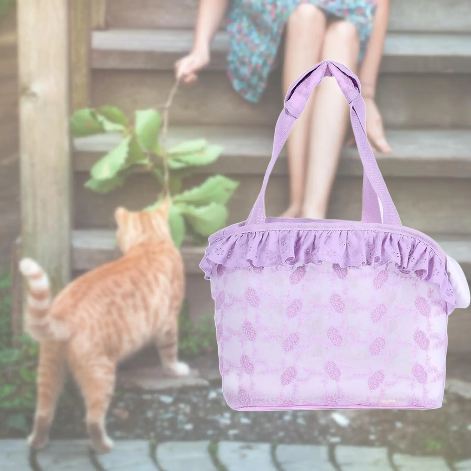 Cat Carrier with Leash Hook Kitten Travel Bag Transport Bag Pet Carrier Bag Carrying Handbag for Shopping Outdoor Hiking