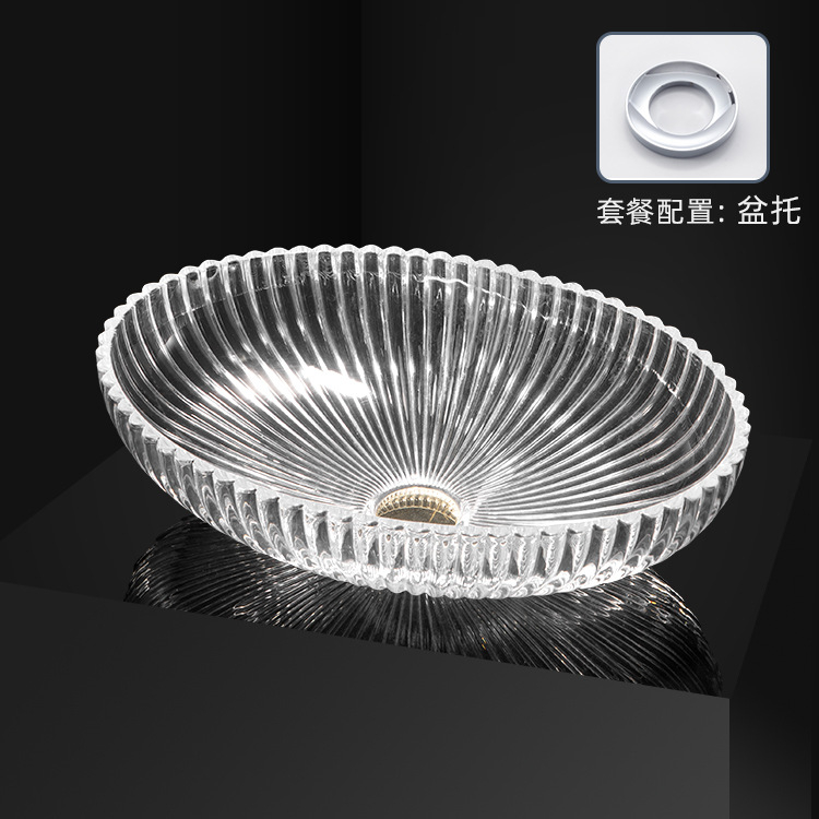 Title 7, Hotel Luxury Transparent Oval Bathroom Washbasi...