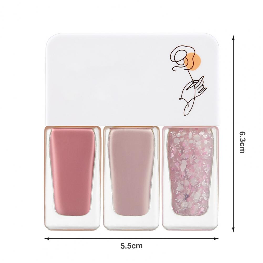 3Pcs/Set Water-Based Gel Nail Polish Set - 12g, Quick-Dry, DIY 3-in-1 Nail Art