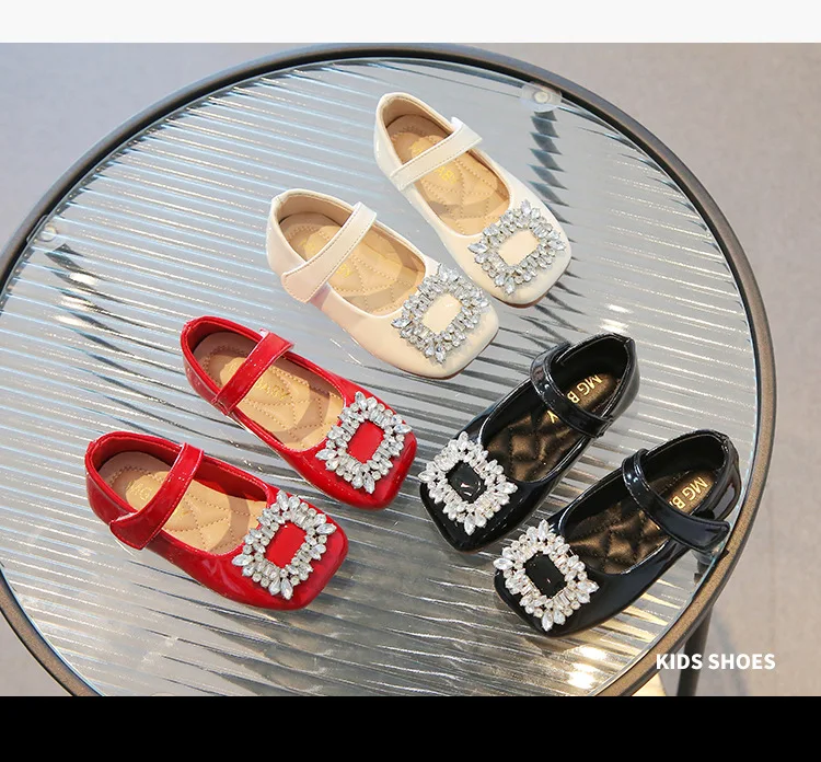 Prinzessin Schuhe für Mädchen Mädchen Mary Janes Frühling Luxus Diamante Lack leder Schuhe Hochzeit Kinder Prinzessin Schuhe – Detail 1