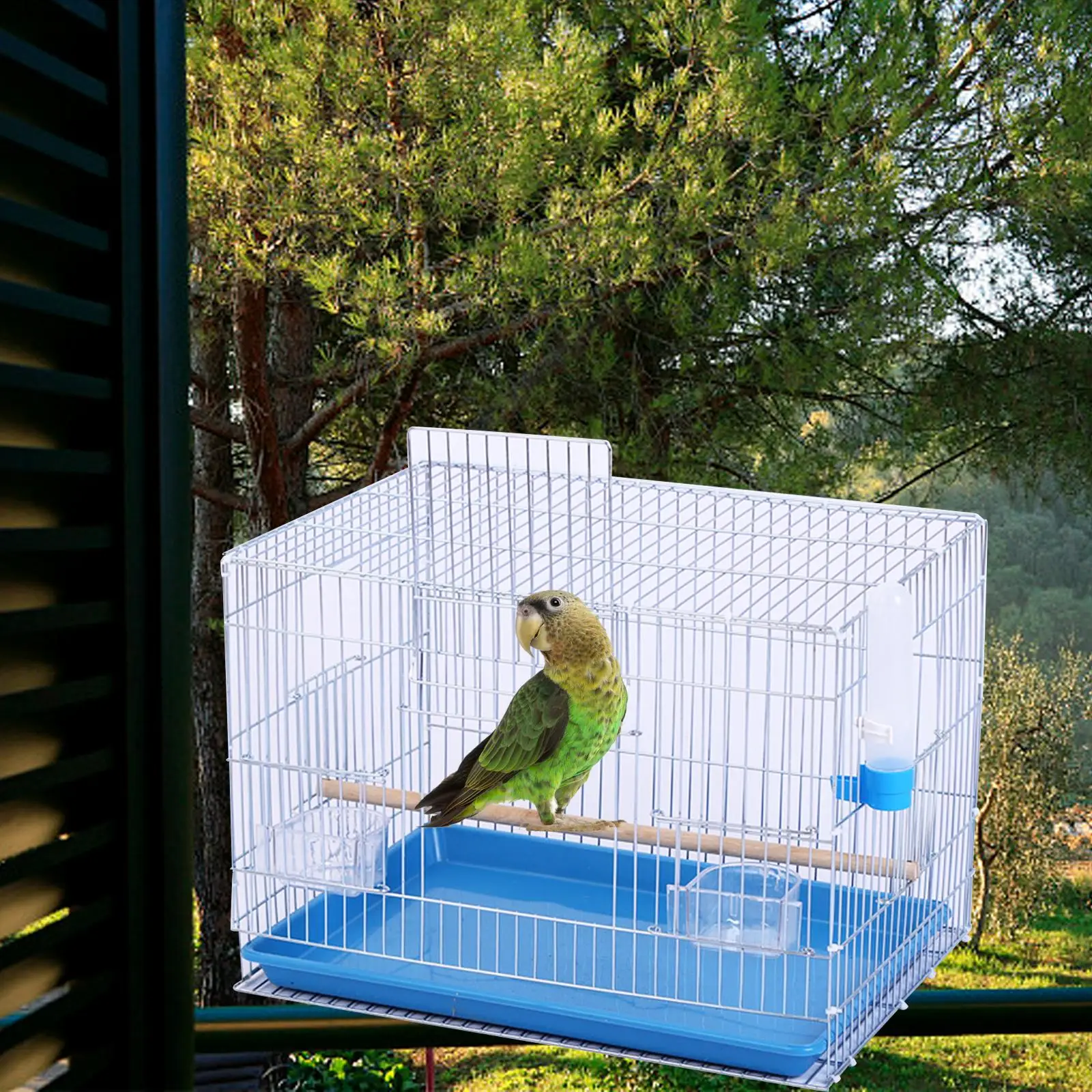 Durable Bird Cage Bird Feeder Waterer Stand Stand Cage Pet Supplies Pet House Birdcage for Parrot Lovebirds Budgies Accessories