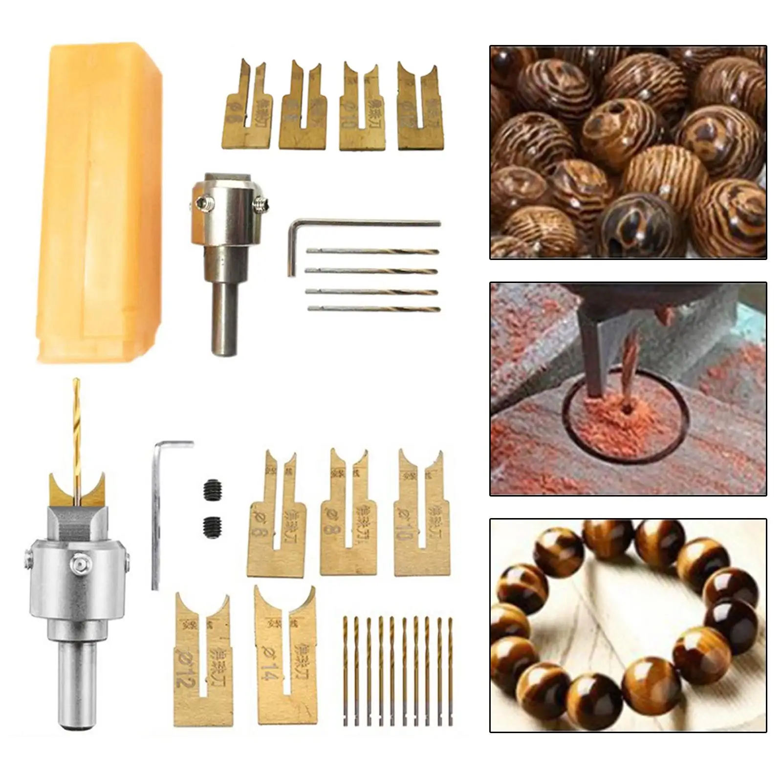 Wooden Beads Drill Bits Joinery Bits Ball Blades Woodworking Tools Wood Rings Drill Wood Router Bit for Rosewood Red Sandalwood