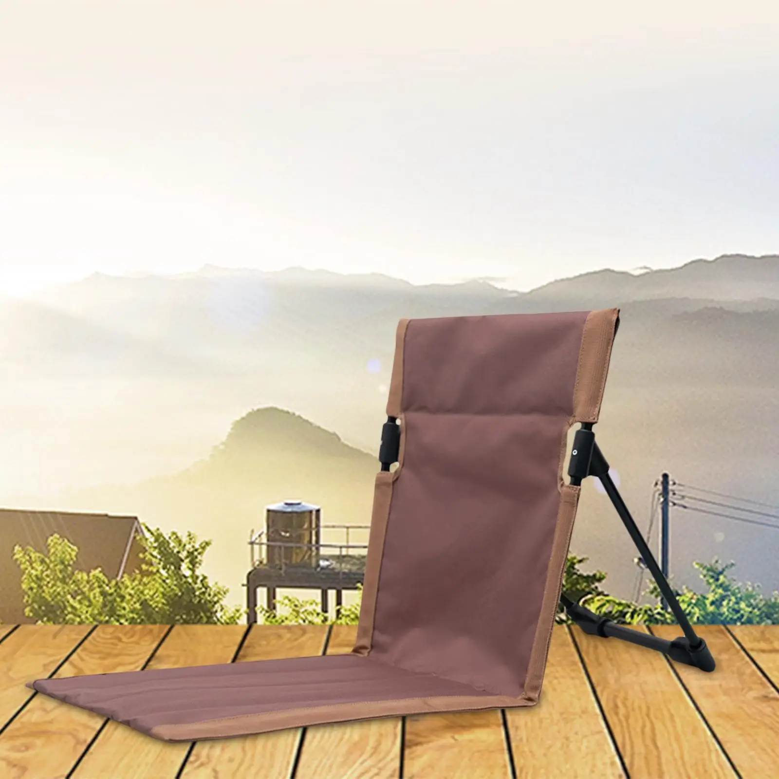 Portable Backrest Pad Camping Mat Seat Cushion Oxford Stadium Chair Foldable for Park Music Concerts Backpacking Hiking Trekking