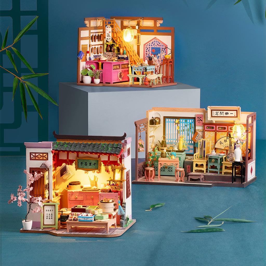 DIY Handcraft Miniature Dollhouse Creative Room with Realistic Furniture Kit House Wooden Creative Shop 3D Puzzles for Girls