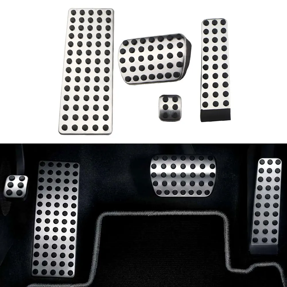 Cubiertas de pedales plateadas y negras para Mercedes-Benz Clase S