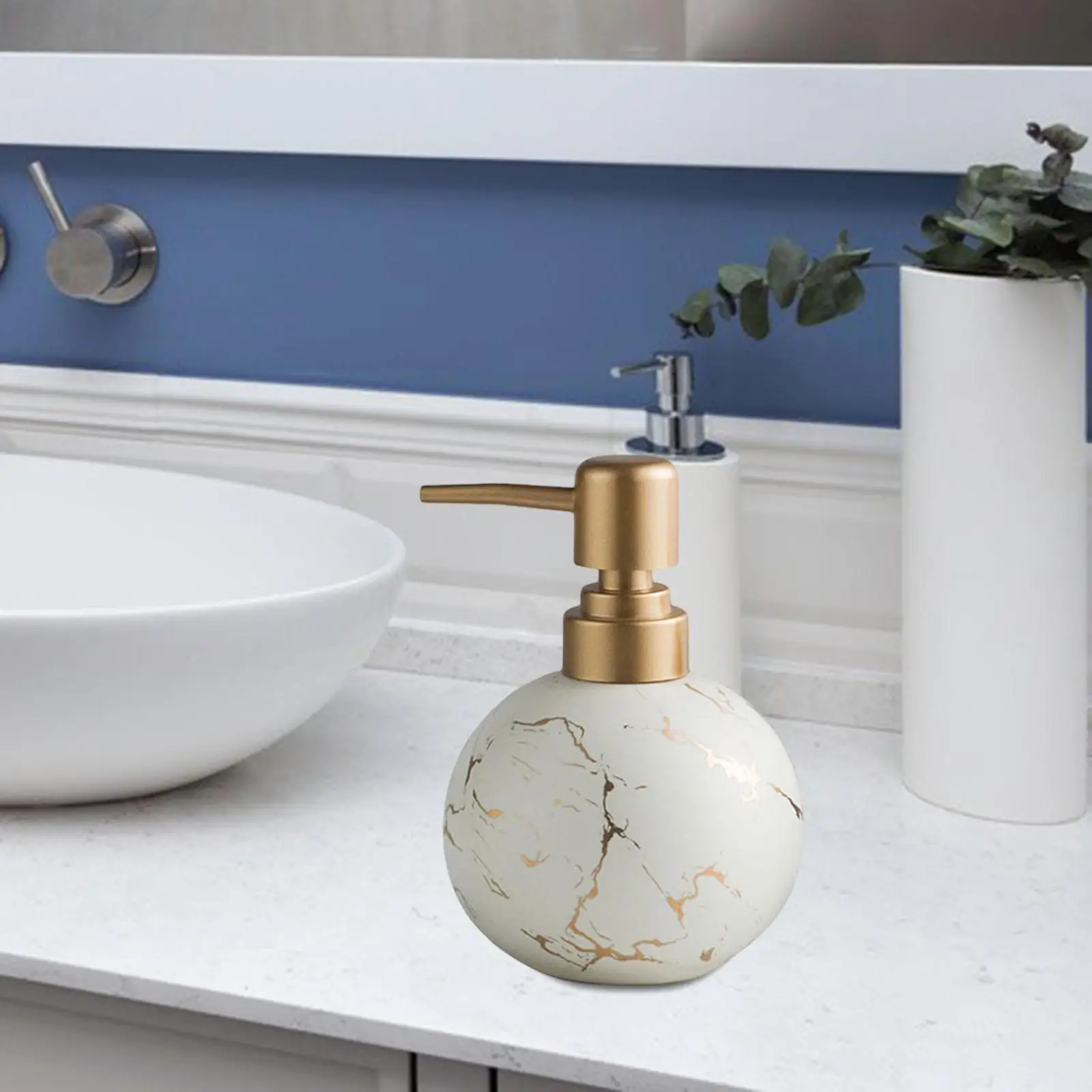 Marble Texture Ball Portable Soap Dispenser Bath Supplies Shampoo Empty Bottle Golden Pressing Head Hand Sanitizer Bottle