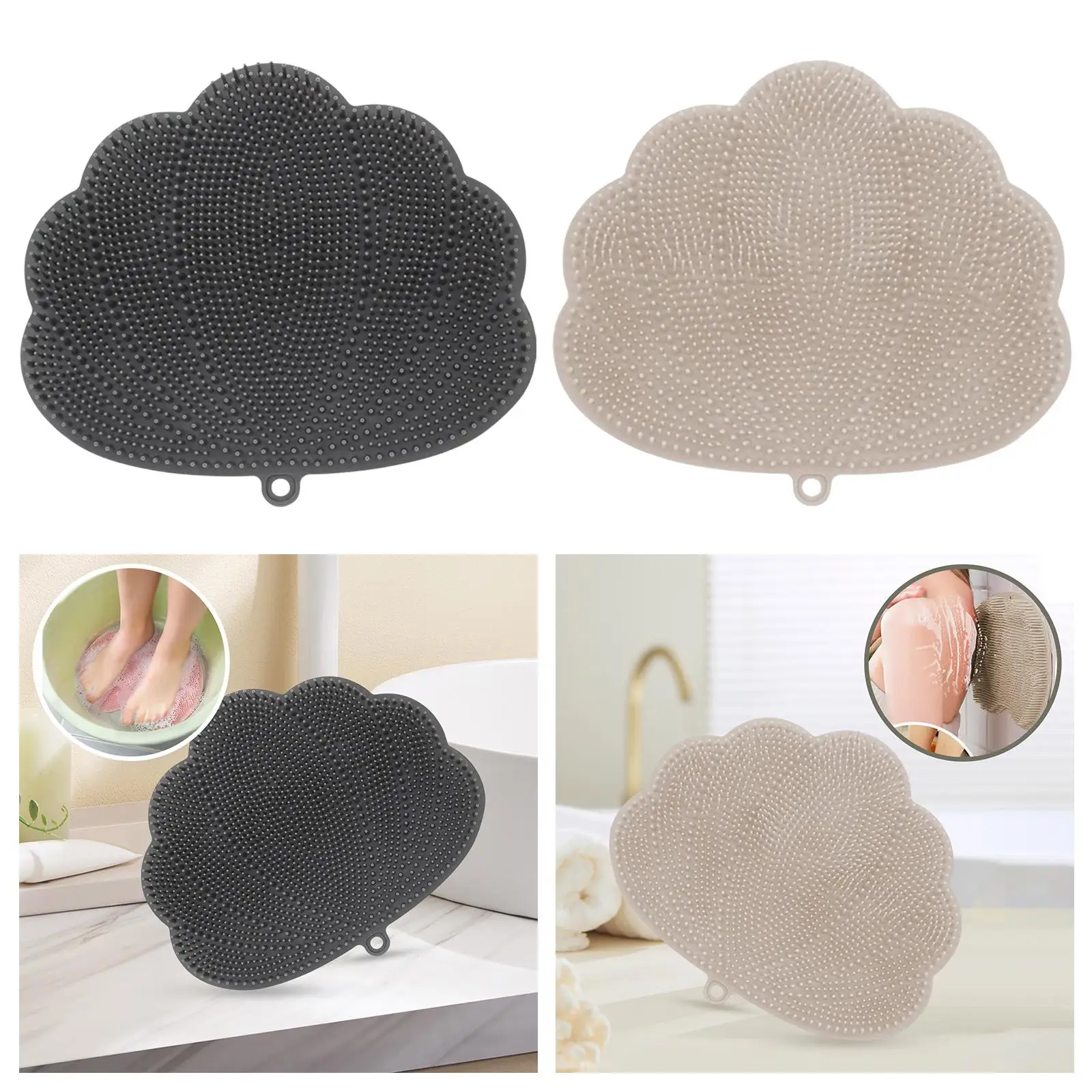 Non Slip Shower Foot Scrubber Durable Foot Cleaner Foot Tub with Suction Cups Bath Mat Multifunction for Lazy Scrubbing Home SPA
