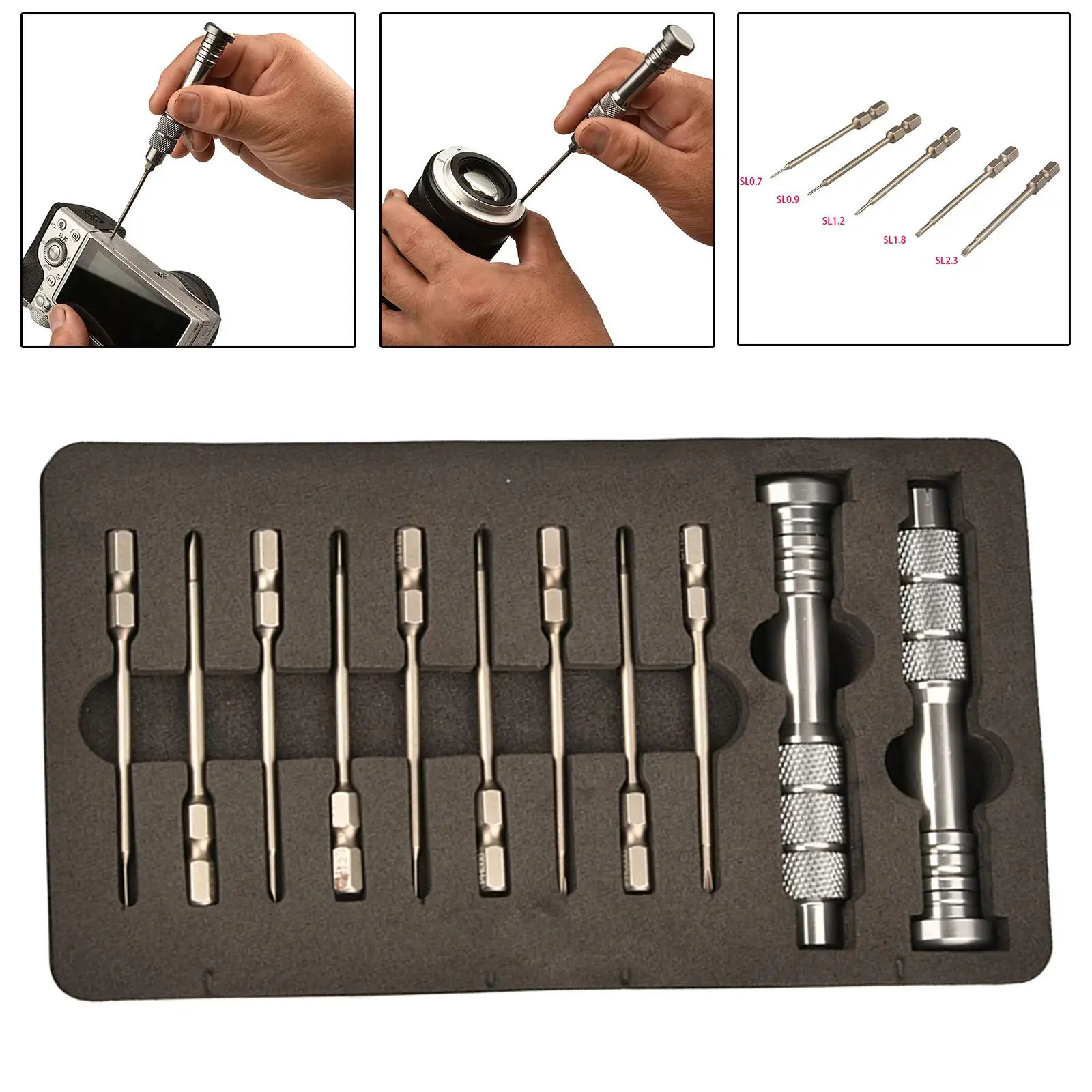 Screwdriver Set 11 in 1 Household Tools Kit Disassembly Repair Tool Non Slip for Eyeglasses Drone Watch Digital Camera