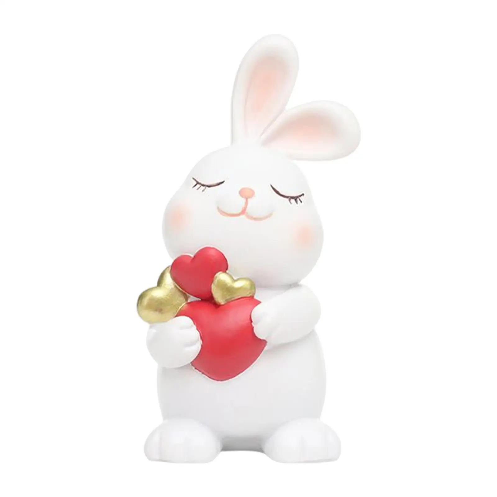 Modern Bunny Resin Figurines Weddings Animal Figures Sculptures Art Rabbit Statue for Cabinet Arrangement Tabletop Shelf Decors