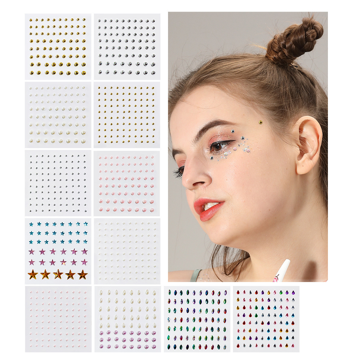 Best of Crystal Tattoo Sticker Glitter Makeup Decorations Rhinestones Face Eyes Diamond Temporary Tattoo DIY Music Festival Rock Party Reviews & Tips