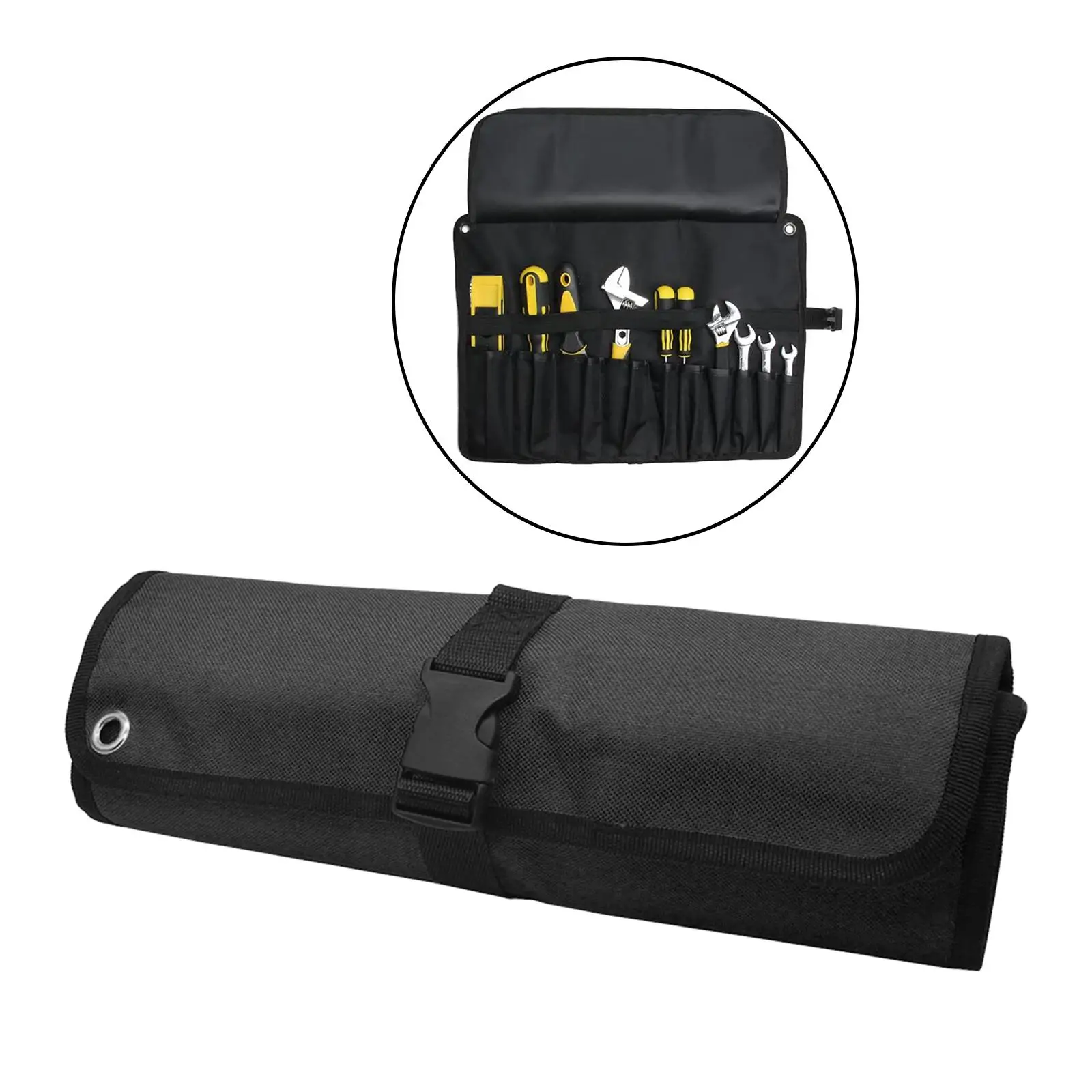 Rolling Tool Hanging Bag Storage Pouch Professional Organizer Portable Carry Case Holder for Electricians Painters Garden