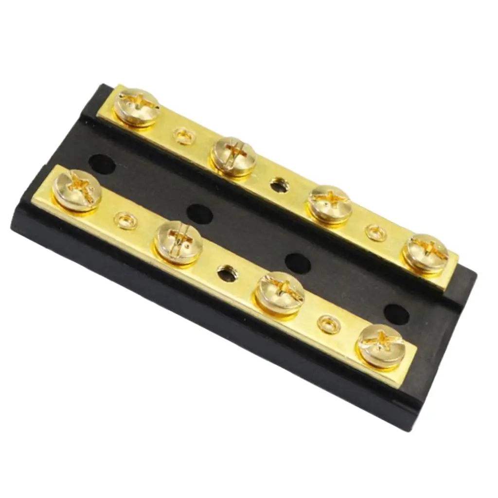  8 Position Double Row Brass Bus Bar Electric Terminal, Power and Ground Junction Distribution A 32V