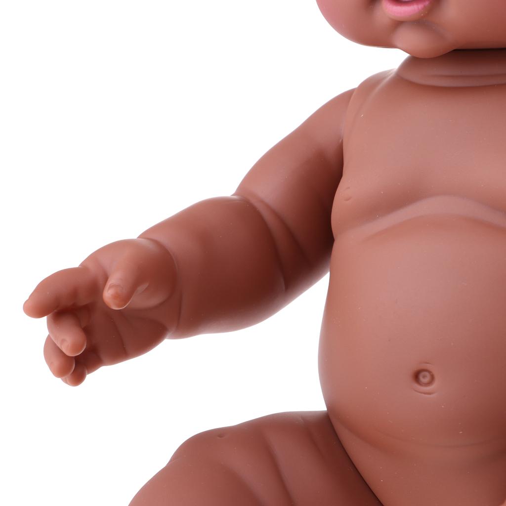 30cm Vinyl Silicone Newborn Reborn Baby Girl Doll Kids Appease Reborn Toy Toddler Bath Play Black Skin