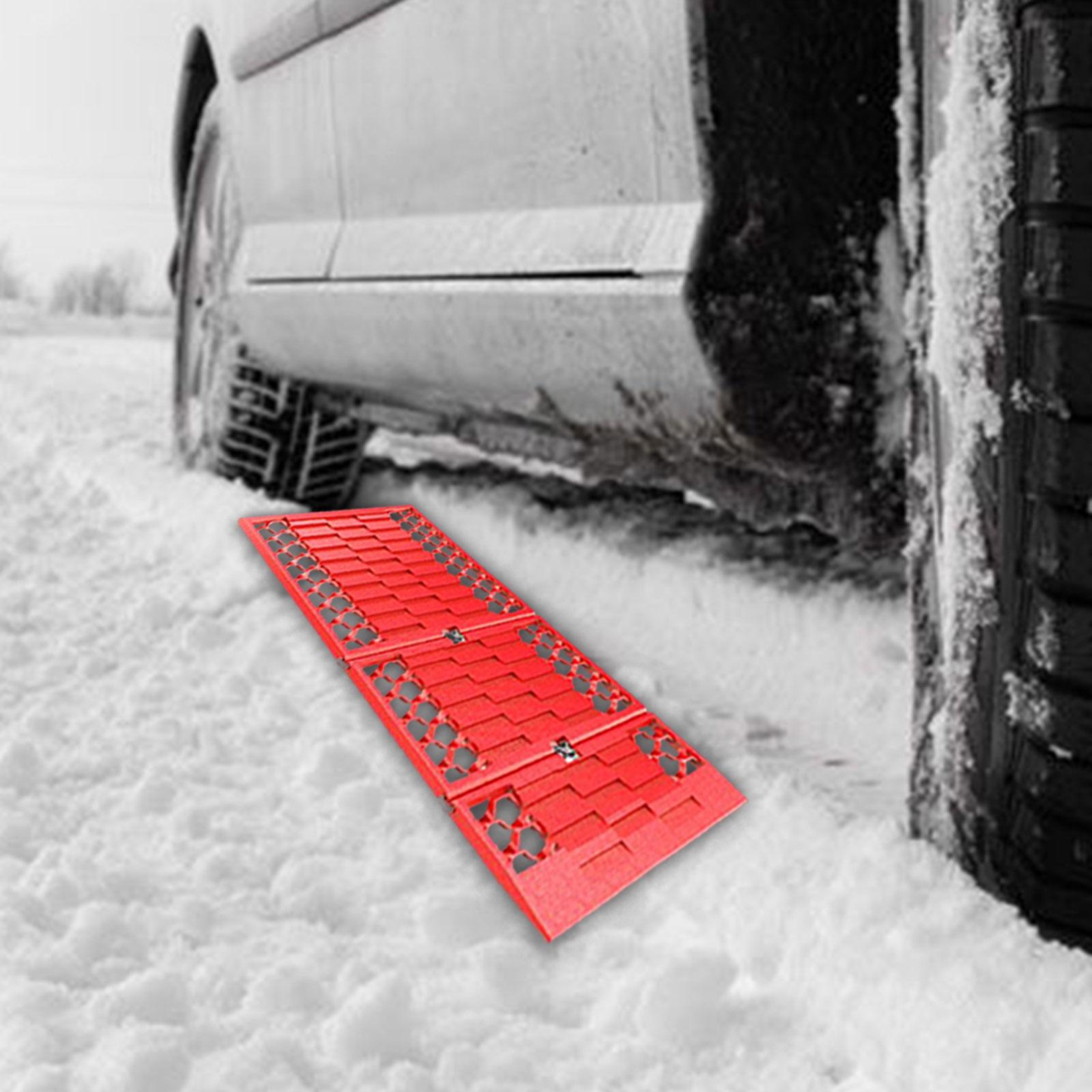 2x Folding Traction Boards Nonslip Plate Wheel Tire Ladder Snow Escape Devices off roading traction track for Truck Sand