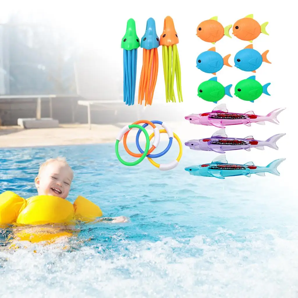 Fun Water Diving Toys Swimming Pool Toys Diving Sticks Sinking Toys Set Underwater Games Grab Toy