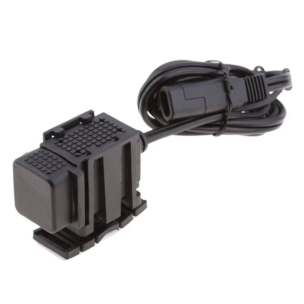 Waterproof Motorcycle Dual USB Charger Adapter Charging 2V to 5V/2.1A for Cellphone  GPS and Other Devices