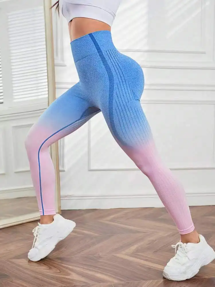 Se8906d7e32a249f29cbb53134322698ei Sexy Women Yoga Leggings Gradient Seamless Sports Legging Gym Fitness Clothing Workout Leggins New Booty Push Up Tights Leggings