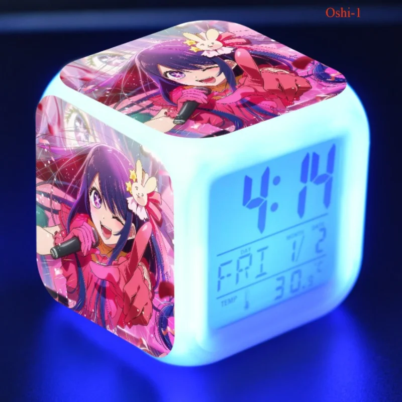OSHI NO KO Hoshino Ai Led Clock Night Light 7 Color Alarm