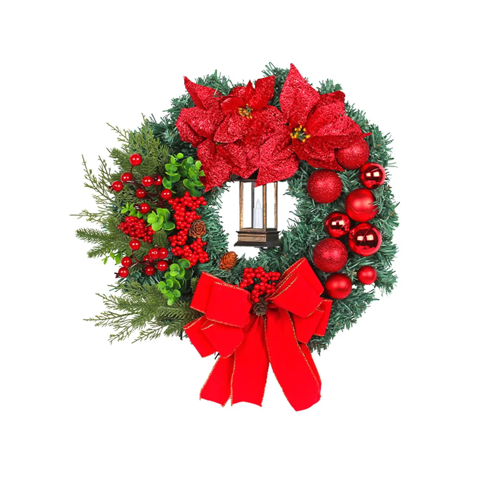 Artificial Winter Christmas Wreath Garland for Festival Window Decoration
