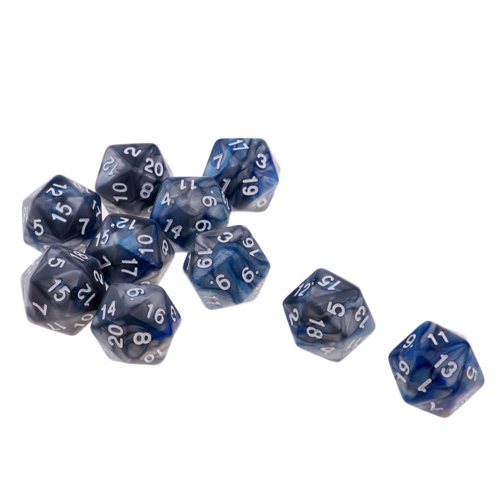 10 Pieces Multi-sided Polyhedral   Set D20  Cutting Games
