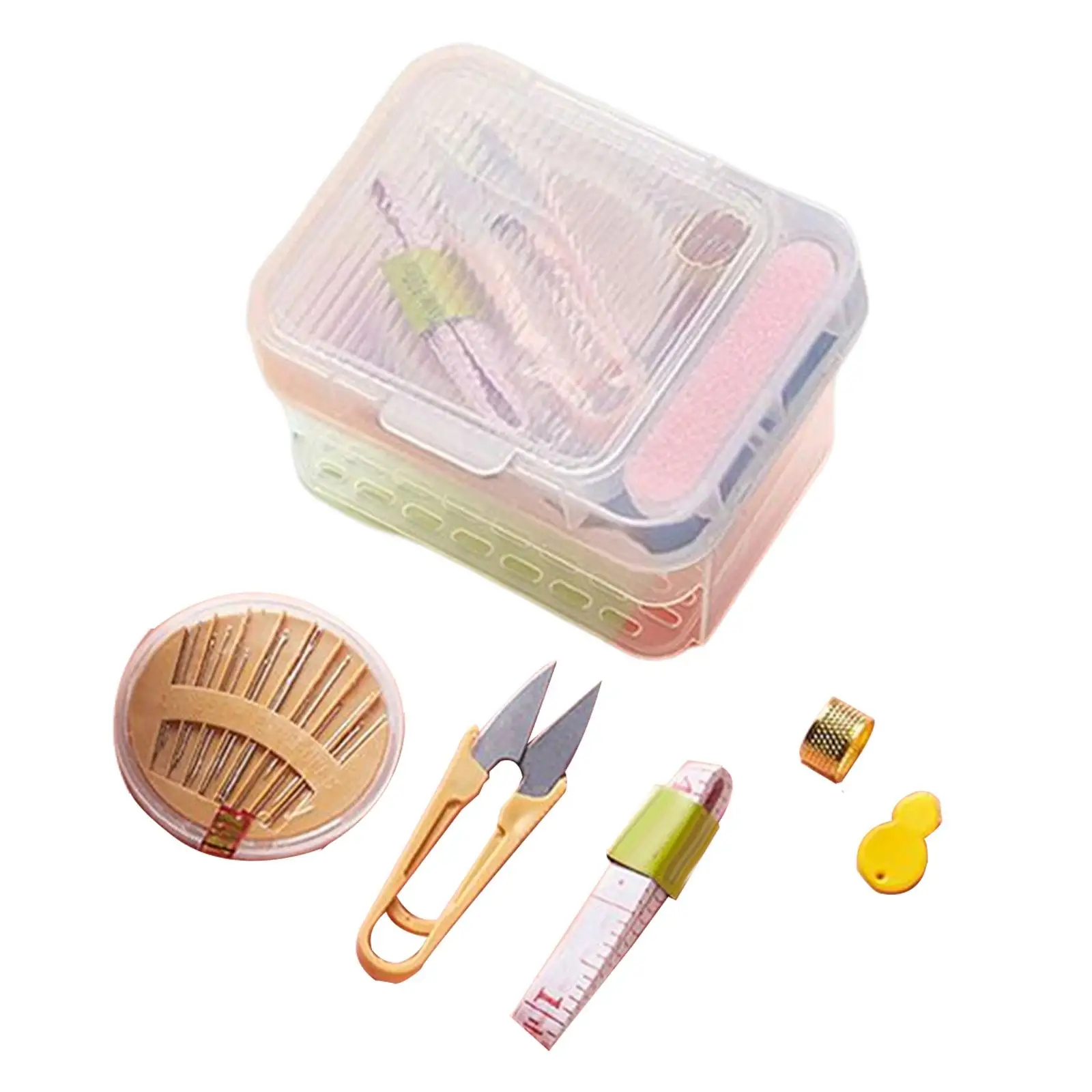 Travel Small Sewing Kit Supplies Two Layer Drawer Compact Accessories Essential Basic Sewing Kit for Quick Clothing Repairs